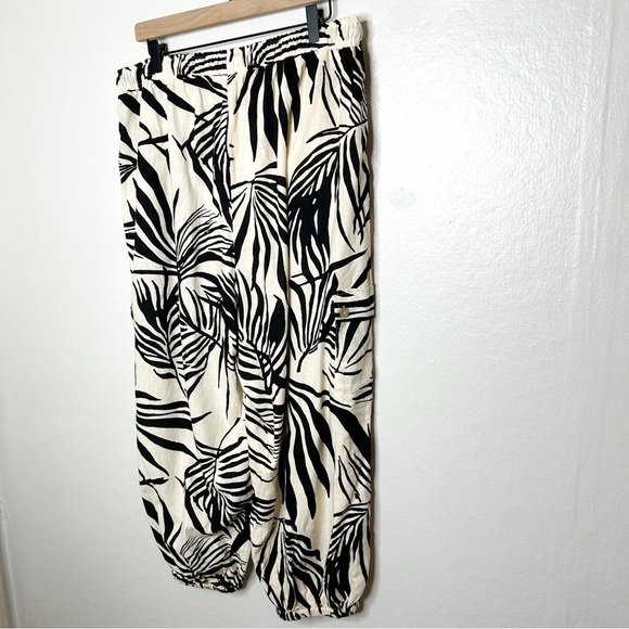 Rachel Zoe Linen Blend Tropical Palm Print Casual Pants Plus Size 2X - Picture 7 of 8